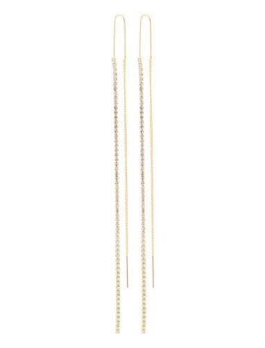 Amelie Crystal Chain Earrings Pilgrim Gold