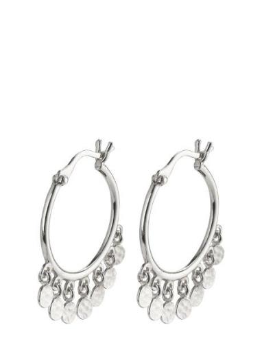 Panna Recycled Coin Hoop Earrings Pilgrim Silver