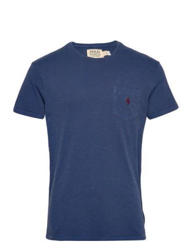 Custom Slim Fit Jersey Pocket T-Shirt Polo Ralph Lauren Blue