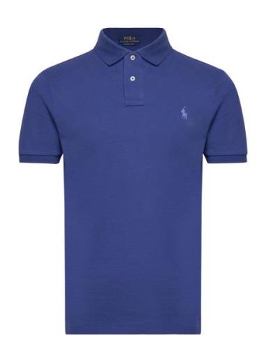 Custom Slim Fit Mesh Polo Shirt Polo Ralph Lauren Blue