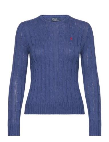 Cable-Knit Cotton Crewneck Sweater Polo Ralph Lauren Blue