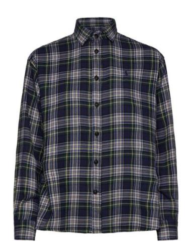 Relaxed Fit Plaid Cotton Twill Shirt Polo Ralph Lauren Navy