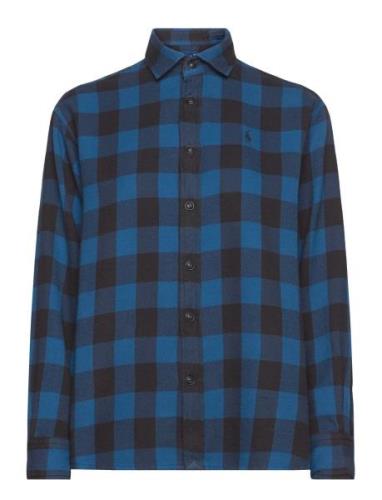 Relaxed Fit Plaid Cotton Twill Shirt Polo Ralph Lauren Blue