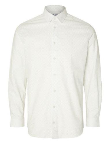 Slhslim-Ethan Shirt Ls Aop Noos Selected Homme White