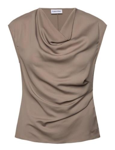 Recycled Cdc Draped Top Calvin Klein Beige