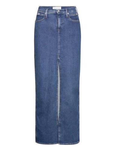 Front Split Midi Denim Skirt Calvin Klein Jeans Blue