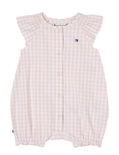 Baby Ruffle Gingham Shortall Tommy Hilfiger Pink