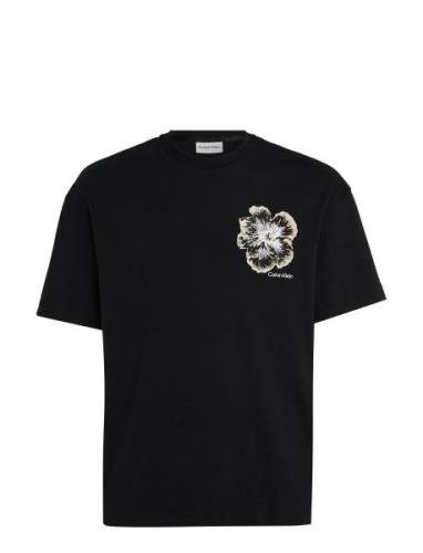Embroidered Night Flower T-Shirt Calvin Klein Black