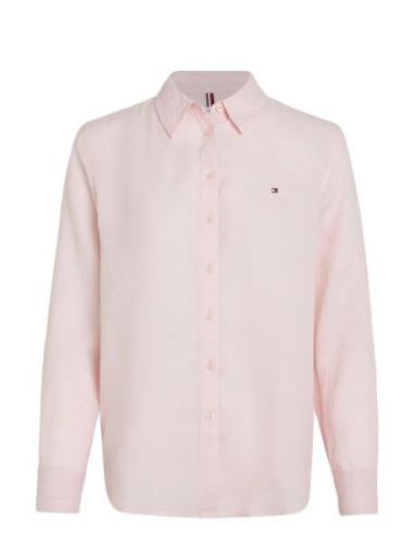 Linen Relaxed Shirt Ls Tommy Hilfiger Pink