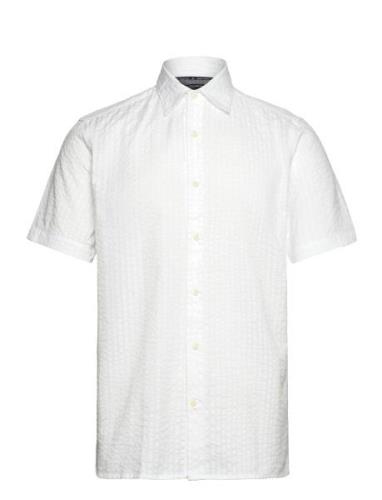 Ss Seersucker Check Shirt French Connection White