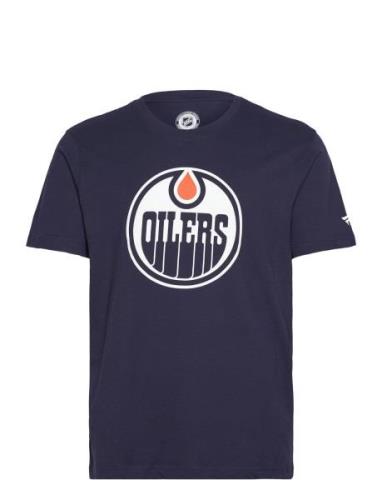 Edmonton Oilers Primary Logo Graphic T-Shirt Fanatics Blue