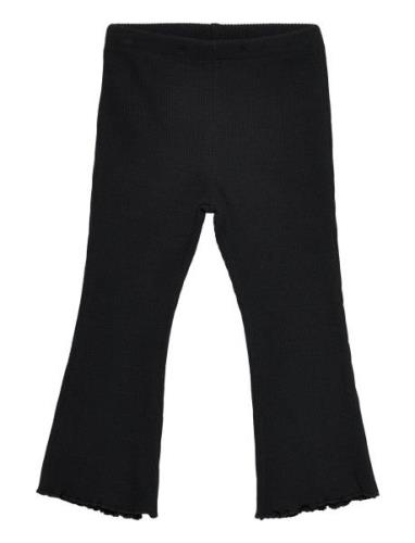 Leggings Flare Rib W Frill Edg Lindex Black