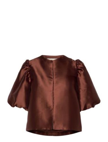 Cleo Pouf Sleeve Blouse Malina Brown