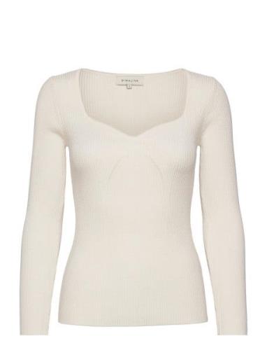 Tulip Ribbed Knitted Top Malina White
