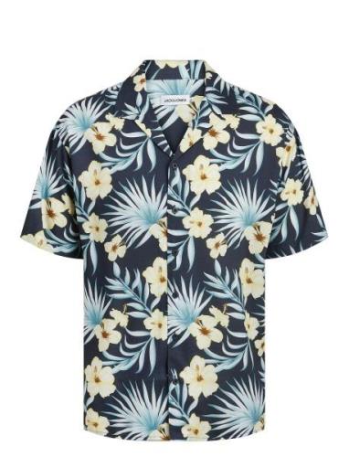 Jjjeff Floral Aop Resort Shirt Ss Jack & J S Navy