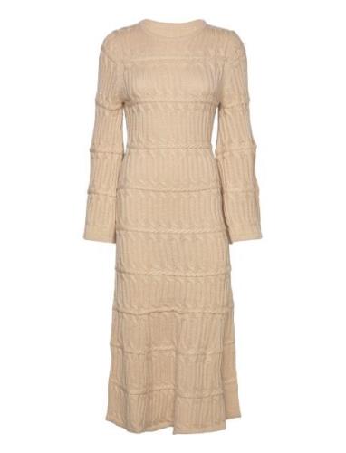Elinne Cable Knitted Maxi Dress Malina Beige