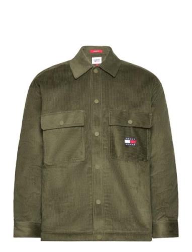 Tjm Sherpa Lined Cord Overshirt Tommy Jeans Khaki