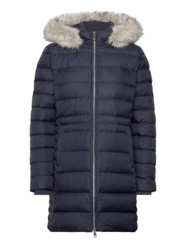 Tyra Down Coat With Fur Tommy Hilfiger Navy