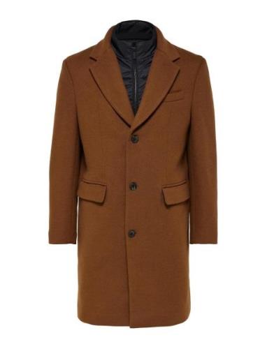 Slhjoseph Wool Coat Noos Selected Homme Brown