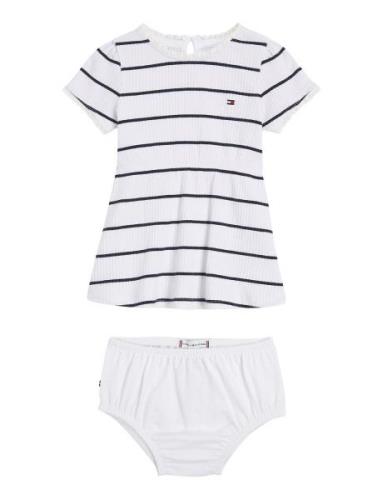 Baby Striped Rib Dress S/S Tommy Hilfiger Patterned