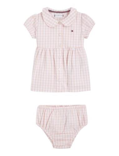 Baby Gingham Dress S/S Tommy Hilfiger Pink
