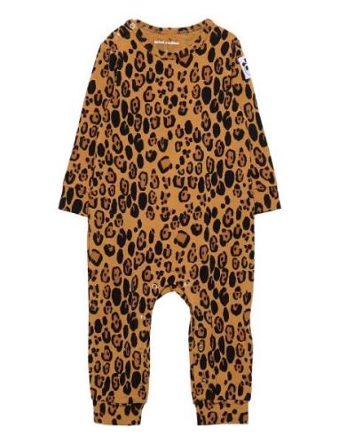 Basic Leopard Jumpsuit Baby Mini Rodini Beige