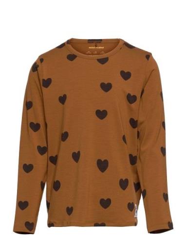 Basic Hearts Ls Tee Tencel™ Mini Rodini Brown