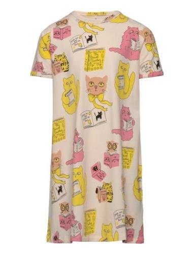 Cats Aop Ss Dress Mini Rodini Patterned