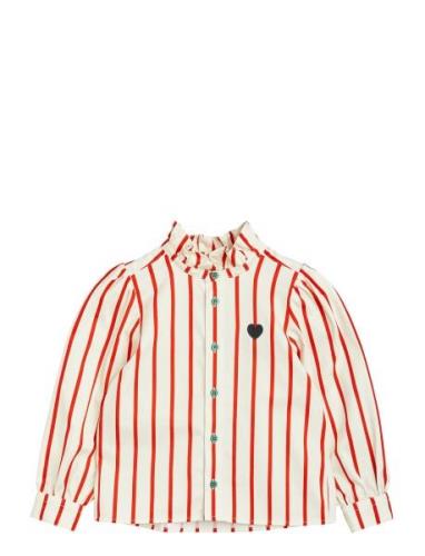 Stripe Woven Blouse Mini Rodini Red