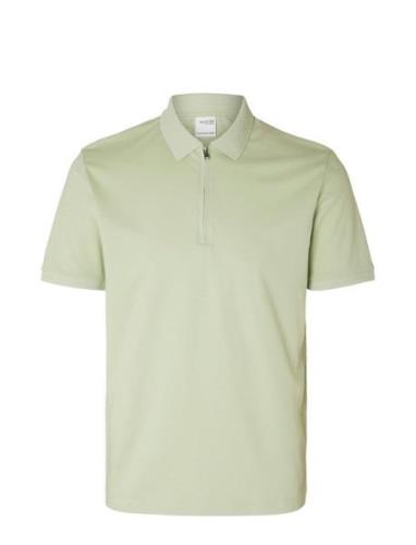 Slhfave Zip Ss Polo Noos Selected Homme Green