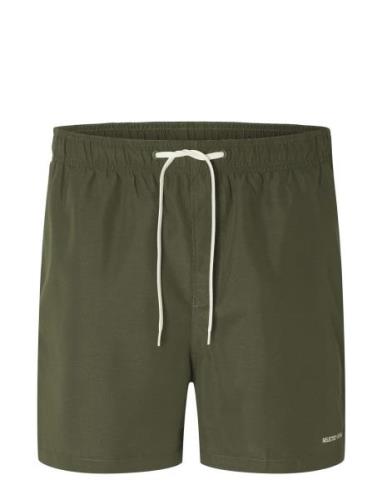 Slhdane Swimshorts W Selected Homme Green