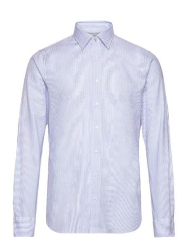 Oxford Stripe Washed Slim Shirt Michael Kors Blue