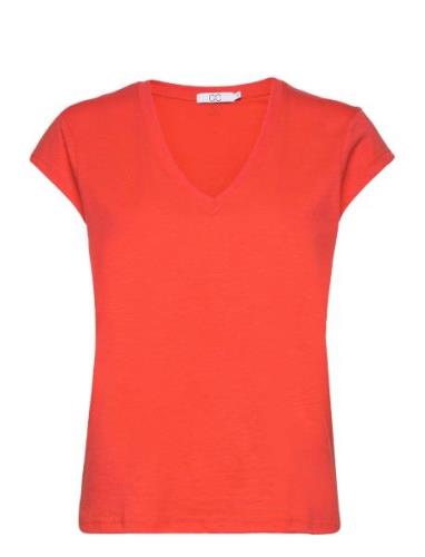 Cc Heart Basic V-Neck T-Shirt Coster Copenhagen Red