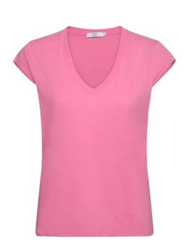 Cc Heart Basic V-Neck T-Shirt Coster Copenhagen Pink