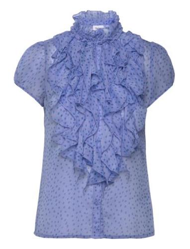 Liljasz Crinkle Ss Shirt Saint Tropez Blue