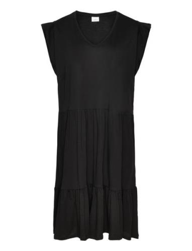 Carmay Life Cap Sl Frill Dress Jrs Noos ONLY Carmakoma Black