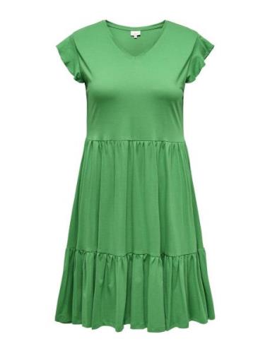 Carmay Cap Sleeves Frill Dress Jrs ONLY Carmakoma Green