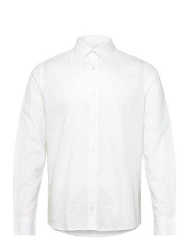 Jamie Cotton Linen Shirt Ls Clean Cut Copenhagen White