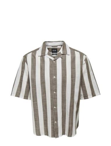 Onstes Rlx Ctn Slub Stripe Ss Shirt ONLY & SONS Green