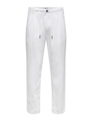 Onsleo Crop Linen Mix 0048 Pant ONLY & SONS White