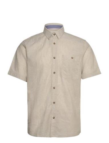 Cotton Linen Shirt Tom Tailor Beige
