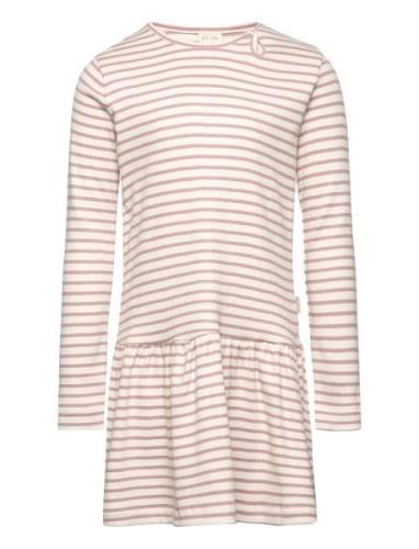 Dress L/S Modal Striped Petit Piao Pink