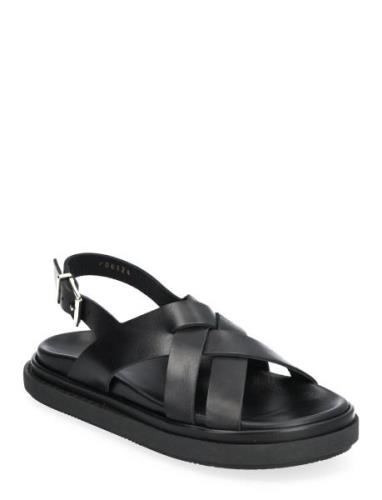 Trunca Tan Leather Sandals ALOHAS Black