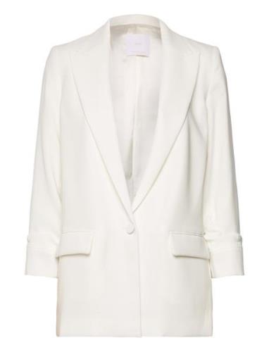 Tailored Jacket With Turn-Down Sleeves Mango Beige