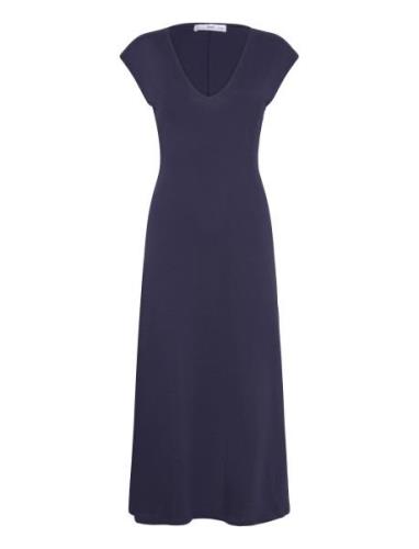 V-Neck Cotton Dress Mango Navy