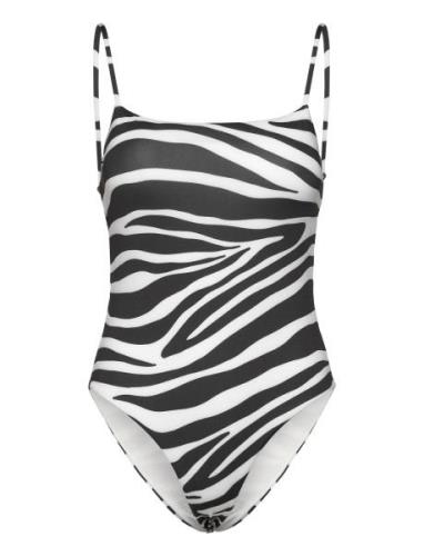 Animal Print Swimsuit Mango Black