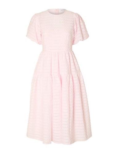 Slfrochelle 2/4 Structured Midi Dress B Selected Femme Pink