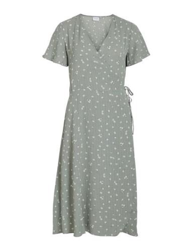 Vilovie S/S Wrap Midi Dress/Su - Noos Vila Green