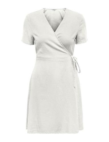Onladdiction-Caro S/S Linen Dress Cc Pnt ONLY White