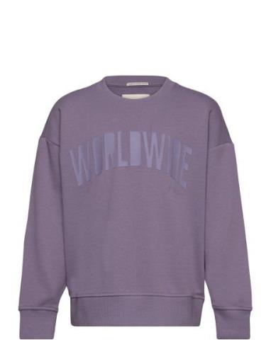Over Printed Sweatshirt Tom Tailor Purple